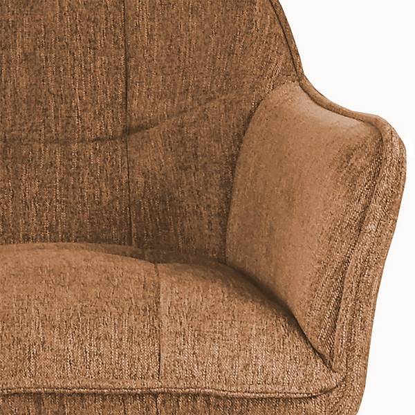 Barstuhl Zazid Eisen / Samt - Hellbraun