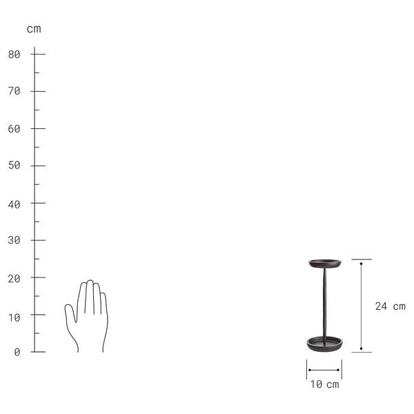 Portacandela FAROL Ferro - Nero - Altezza: 24 cm