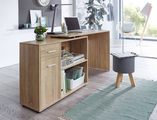 Scrivania angolare Kaditz Truciolare - Effetto rovere Sonoma - Effetto quercia di Sonoma