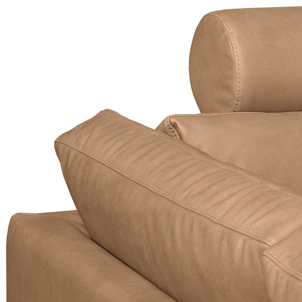 Wohnlandschaft Arietta Microfaser Gardi: Hellbraun - Longchair davorstehend rechts