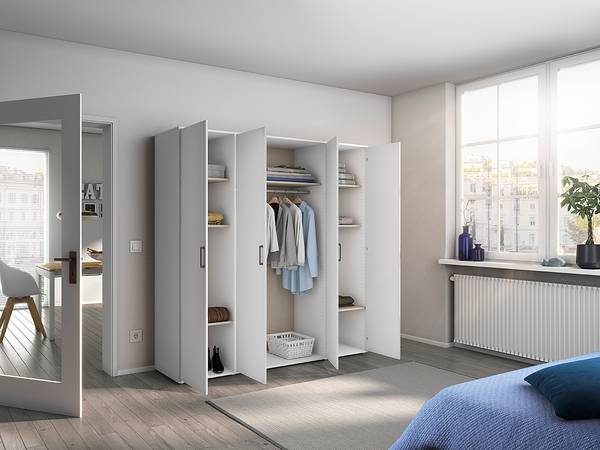 Draaideurkast Voyager alpinewit - Breedte: 187 cm - basic - zonder lades