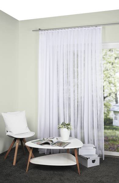 Fertiggardine Flamio Polyester - Weiß - 300 x 145 cm