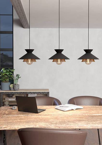 Hanglamp Grizedale staal - Aantal lichtbronnen: 3
