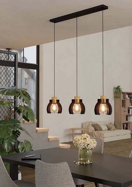 Pendelleuchte Stillington Stahl - 3-flammig