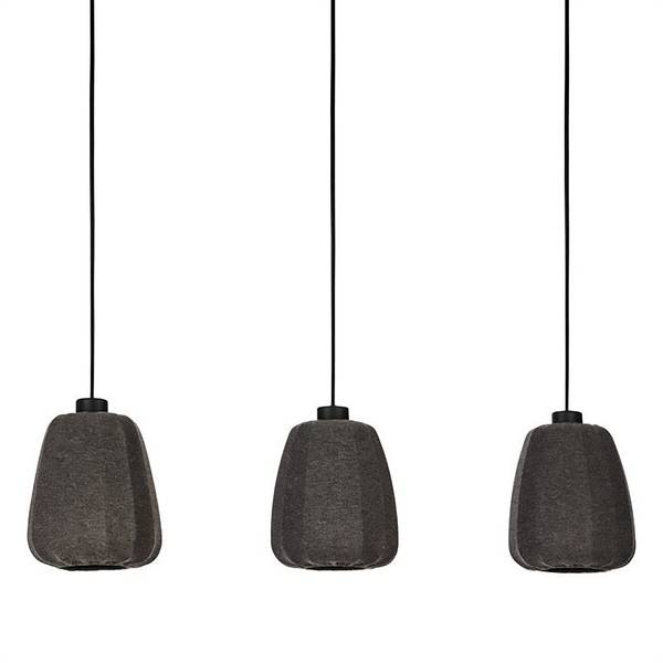 Pendelleuchte Barlaston Typ B Stahl / Mischgewebe - 3-flammig