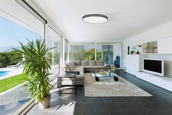 Deckenleuchte Pasteri Typ B Stahl / Leinen - 5-flammig - Grau - Flammenanzahl: 5