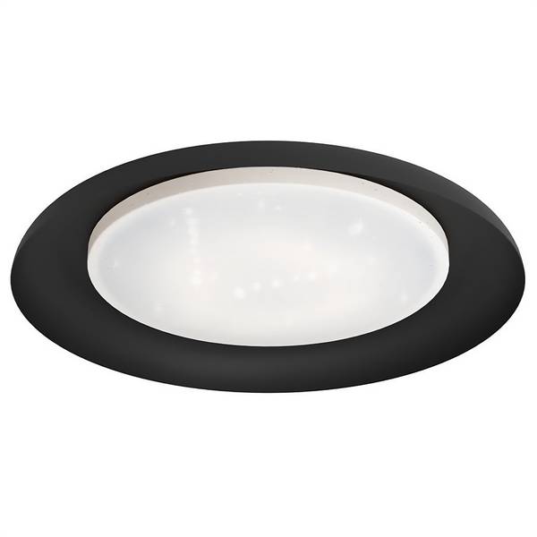 Deckenleuchte Penjamo Stahl / Polycarbonat - 3-flammig - Schwarz