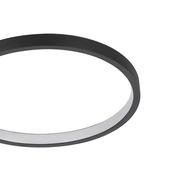 Plafondlamp Gafares staal/polycarbonaat - 1-lichts - zwart - 41 x 29 cm
