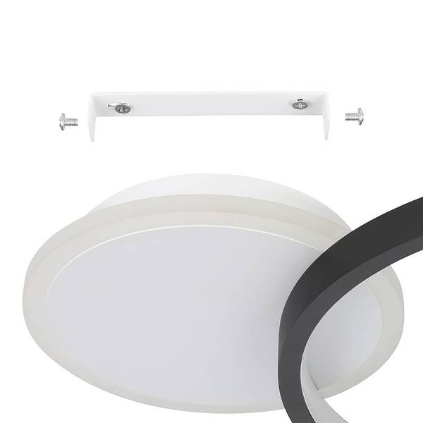 Plafondlamp Gafares staal/polycarbonaat - 1-lichts - zwart - 41 x 29 cm