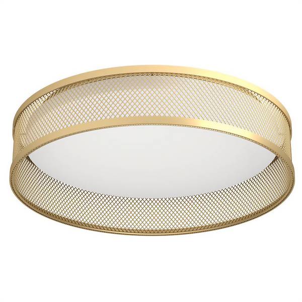 Plafondlamp Luppinera staal/polycarbonaat - 1-lichts - goud