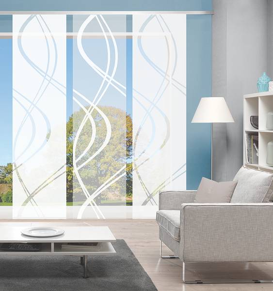 Schiebevorhang Tiberio Webstoff - 60 x 245 cm - Weiß - 3er Set