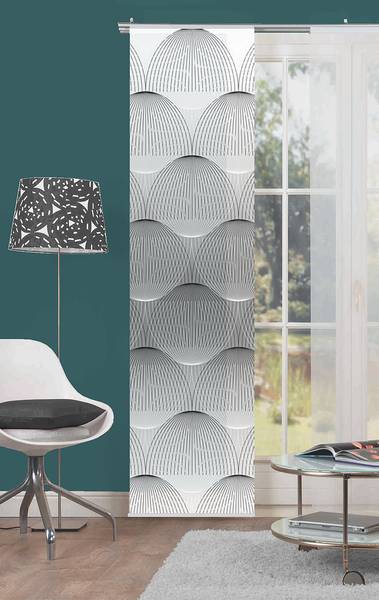 Schiebevorhang Benari Webstoff - 60 x 245 cm - Grau - 1er Set