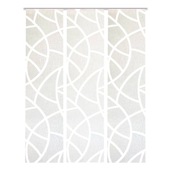 Schuifgordijn Scherli geweven stof - wolwit - 60 x 245 cm - set van 3