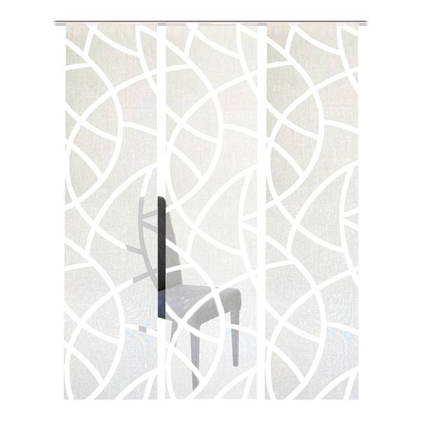 Schuifgordijn Scherli geweven stof - wolwit - 60 x 245 cm - set van 3