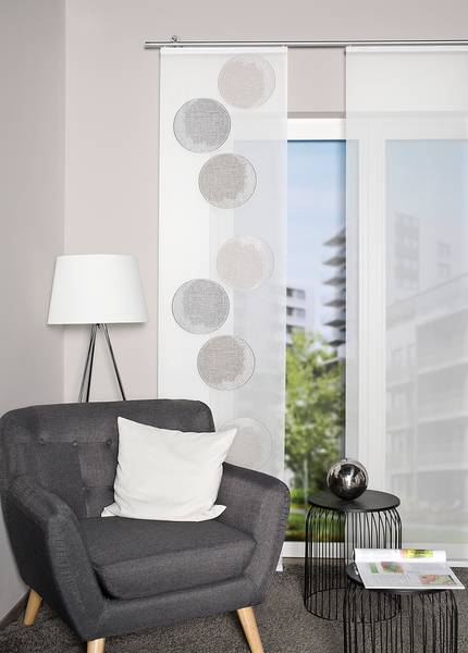 Panneau japonais Remona Tissu - 60 x 245 cm - Gris minéral