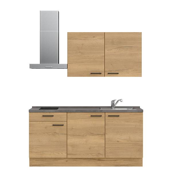 Küchenzeile Low-Line Structura Kombi A Eiche Dekor - Breite: 180 cm - Ausrichtung links - Beko