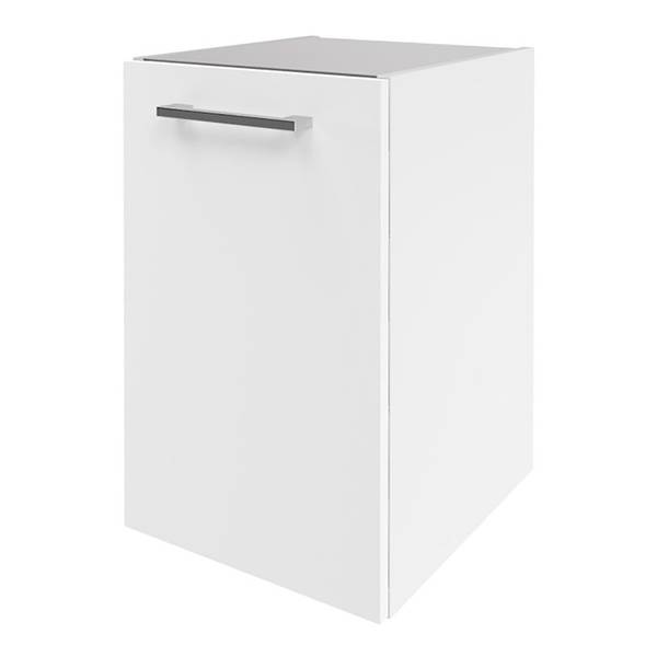 Meuble bas Verona Panneau aggloméré - Blanc / Blanc brillant - Butoir à gauche