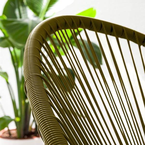 Sitzgruppe Copacabana 3-teilig Stahl / Polyrattan - Olivgrün