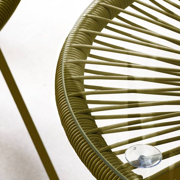 Sitzgruppe Copacabana 3-teilig Stahl / Polyrattan - Olivgrün