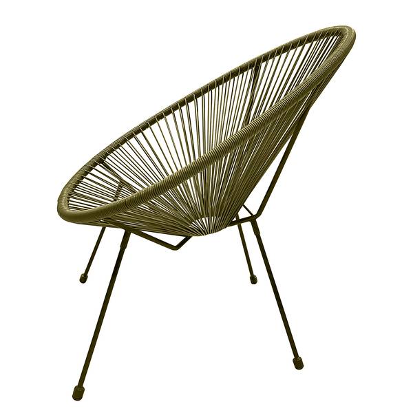 Sitzgruppe Copacabana 3-teilig Stahl / Polyrattan - Olivgrün