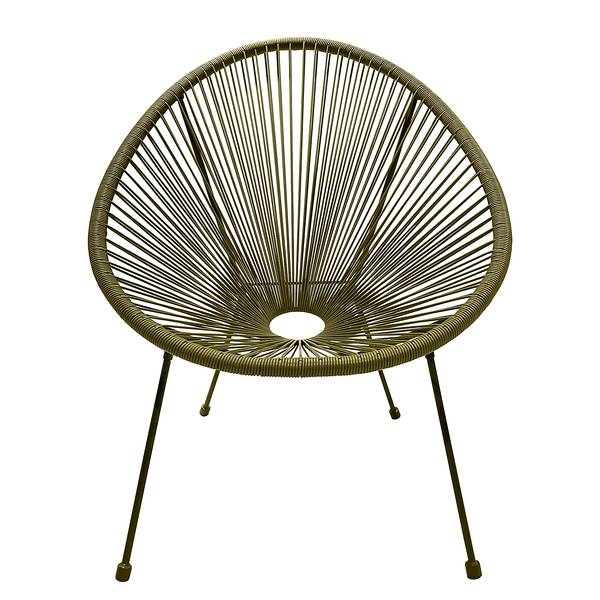 Sitzgruppe Copacabana 3-teilig Stahl / Polyrattan - Olivgrün