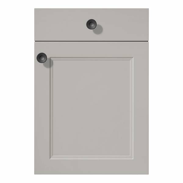 Küchenzeile Low-Line Cascada Variante B Steingrau - Breite: 270 cm - Ausrichtung links - Ohne Elektrogeräte