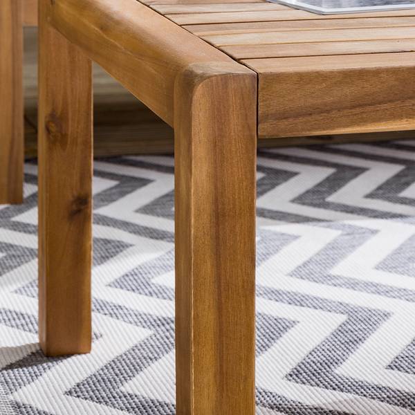 Loungeset Bayton 3-teilig Kombi A Akazie massiv / Polyester - Beige / Braun