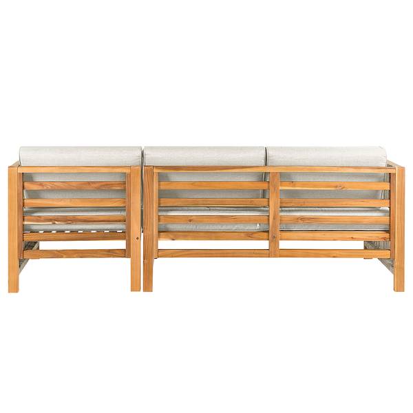 Loungeset Bayton 3-teilig Kombi A Akazie massiv / Polyester - Beige / Braun