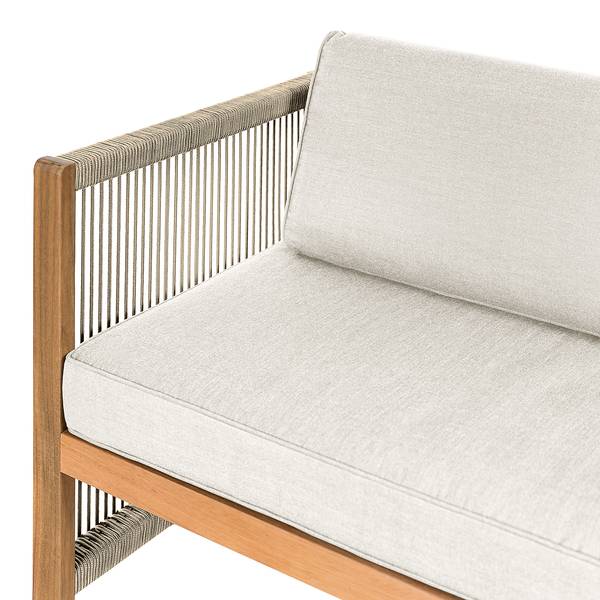 Loungeset Bayton 3-teilig Kombi A Akazie massiv / Polyester - Beige / Braun