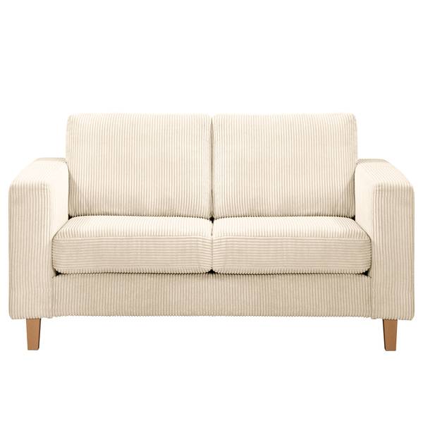 Divano a 2 posti MAISON Tessuto piatto - Velluto a coste Poppy: crema