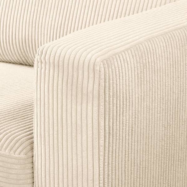 Divano a 2 posti MAISON Tessuto piatto - Velluto a coste Poppy: crema