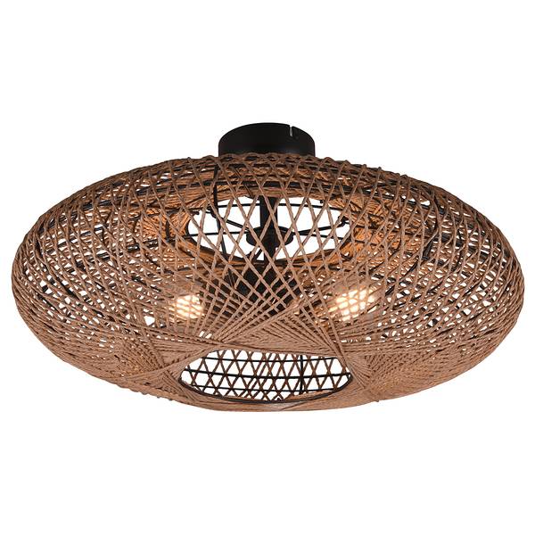 Deckenleuchte Hedda Rattan / Stahl - 2-flammig