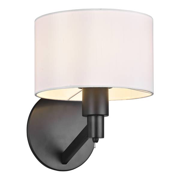 Wandleuchte Cassio Webstoff / Stahl - 1-flammig - Schwarz