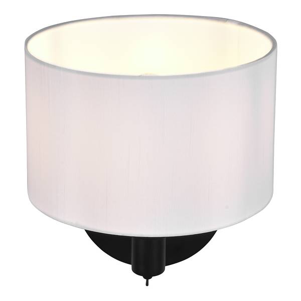 Wandleuchte Cassio Webstoff / Stahl - 1-flammig - Schwarz