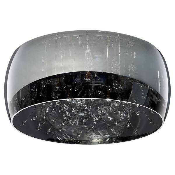 Plafonnier Crystel Verre fumé / Acier - 5 lumières - Diamètre : 50 cm