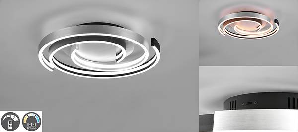 LED-Deckenleuchte Caya Kunststoff / Stahl - 1-flammig - Silber