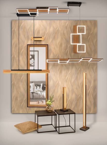 LED-hanglamp Kerala massief grenenhout/staal - 1-lichts