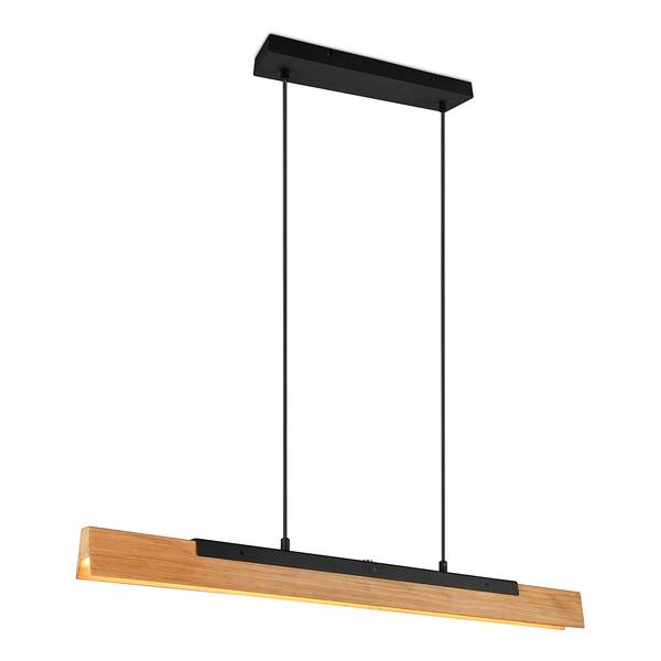 LED-hanglamp Kerala massief grenenhout/staal - 1-lichts