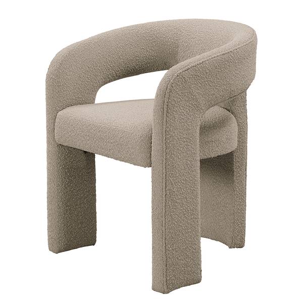 Armlehnenstuhl VALNES Bouclé Stoff Panju: Taupe