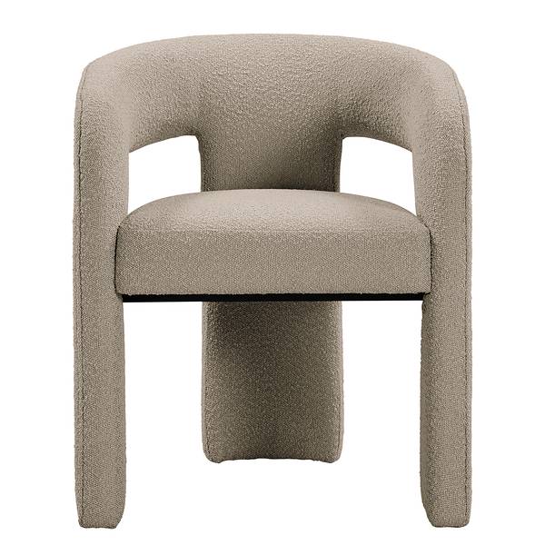 Armlehnenstuhl VALNES Bouclé Stoff Panju: Taupe