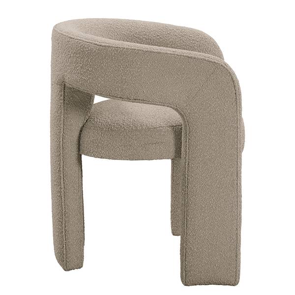 Armlehnenstuhl VALNES Bouclé Stoff Panju: Taupe