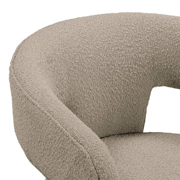 Armlehnenstuhl VALNES Bouclé Stoff Panju: Taupe