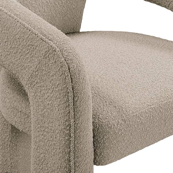 Armlehnenstuhl VALNES Bouclé Stoff Panju: Taupe