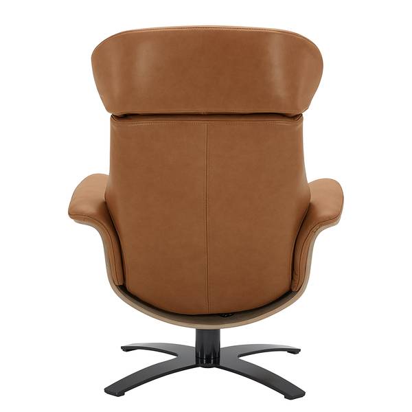 Relaxsessel HARRIGA Leder / Eisen - Hellbraun / Schwarz - Echtleder Ulicia: Cognac