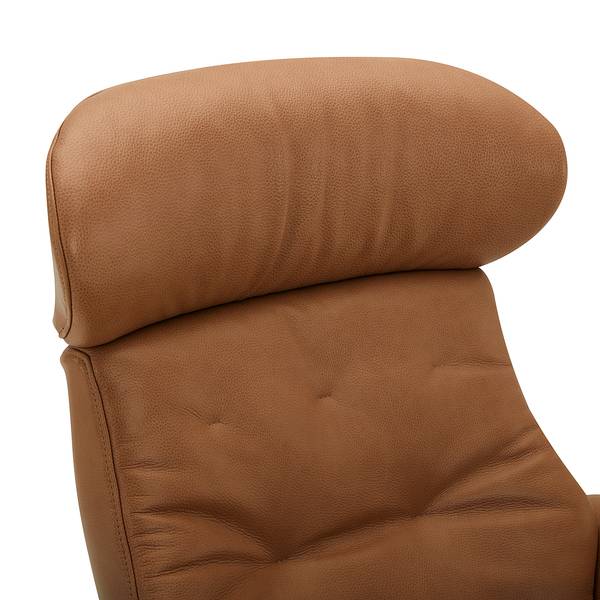 Relaxsessel HARRIGA Leder / Eisen - Hellbraun / Schwarz - Echtleder Ulicia: Cognac