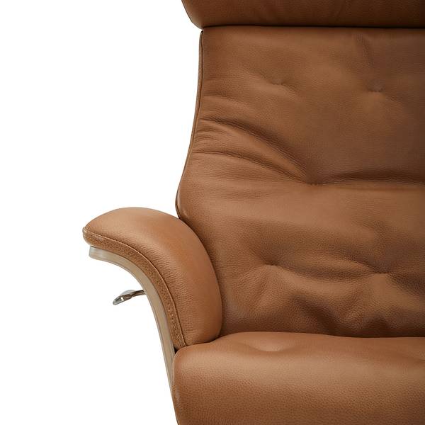 Relaxsessel HARRIGA Leder / Eisen - Hellbraun / Schwarz - Echtleder Ulicia: Cognac