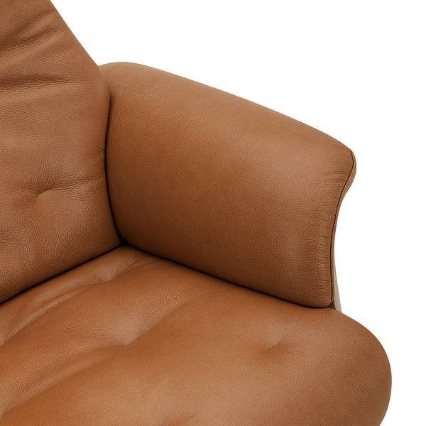 Relaxsessel HARRIGA Leder / Eisen - Hellbraun / Schwarz - Echtleder Ulicia: Cognac