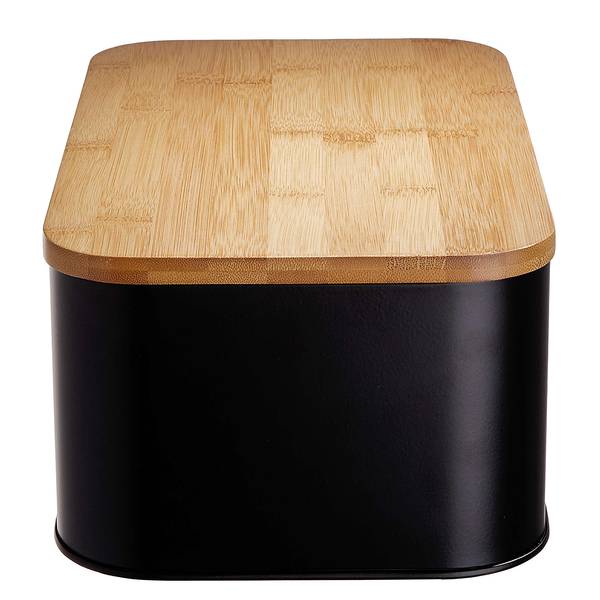 Broodtrommel BREAD 'N' BREAKFAST staal/bamboe - zwart