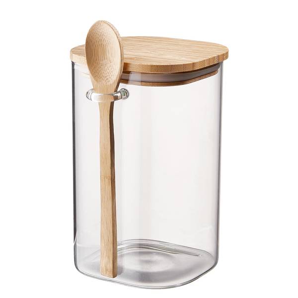 Vorratsglas COMPOSITION Glas / Bambus -Transparent - Fassungsvermögen: 1.2 L
