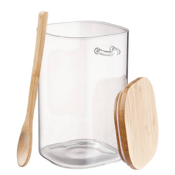 Vorratsglas COMPOSITION Glas / Bambus -Transparent - Fassungsvermögen: 1.2 L